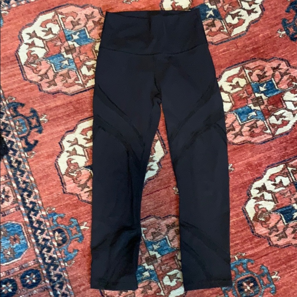 Lululemon Wunder Under High Rise Mesh Crops 4